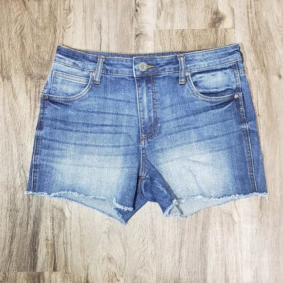 Kut from the Kloth Women's 32 (4) Denim Jean Shorts Raw Hem High Rise Medium - Picture 1 of 11